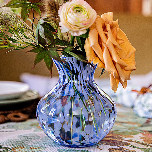 Juliska Puro 6” Vase | Blue w/Flowers