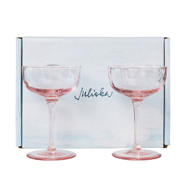 Juliska Puro Cocktail Coupe Glass Set/2 | Blush with box