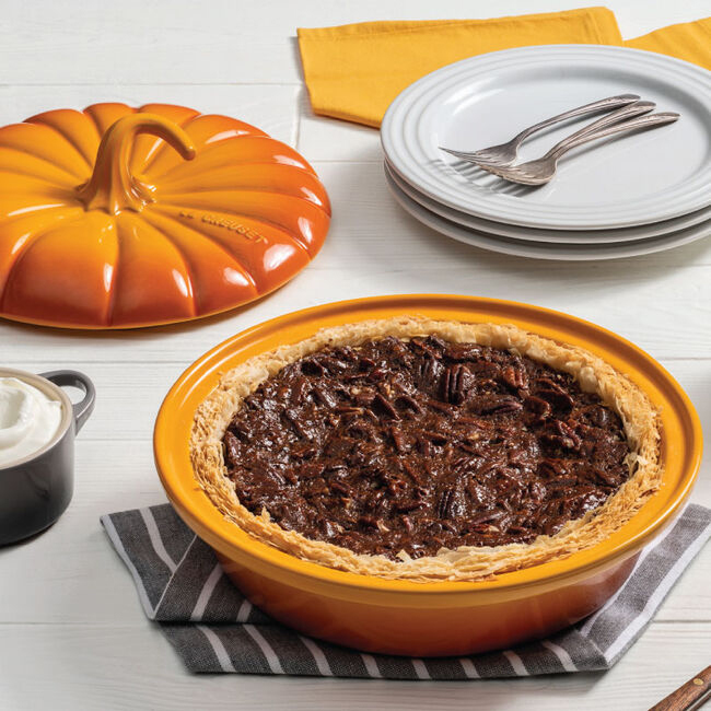 Le Creuset Pumpkin Casserole in use