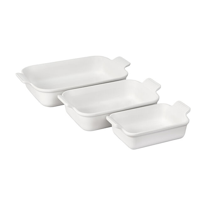 Product Le Creuset Heritage 3-Piece Rectangular Baking Dish Set - White