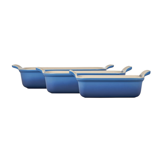 Le Creuset Heritage 3-Piece Rectangular Baking Dish Set - Marseille