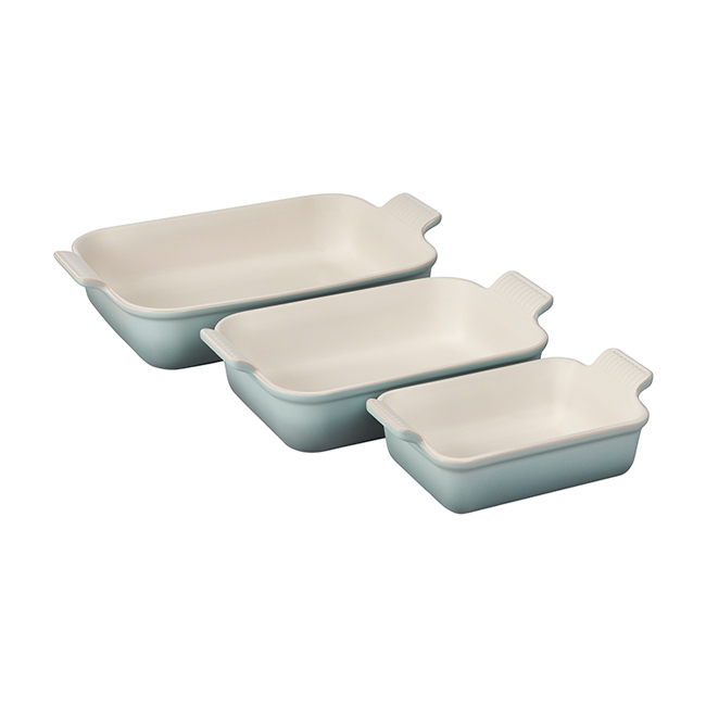 Le Creuset Heritage 3-Piece Rectangular Baking Dish Set - Sea Salt