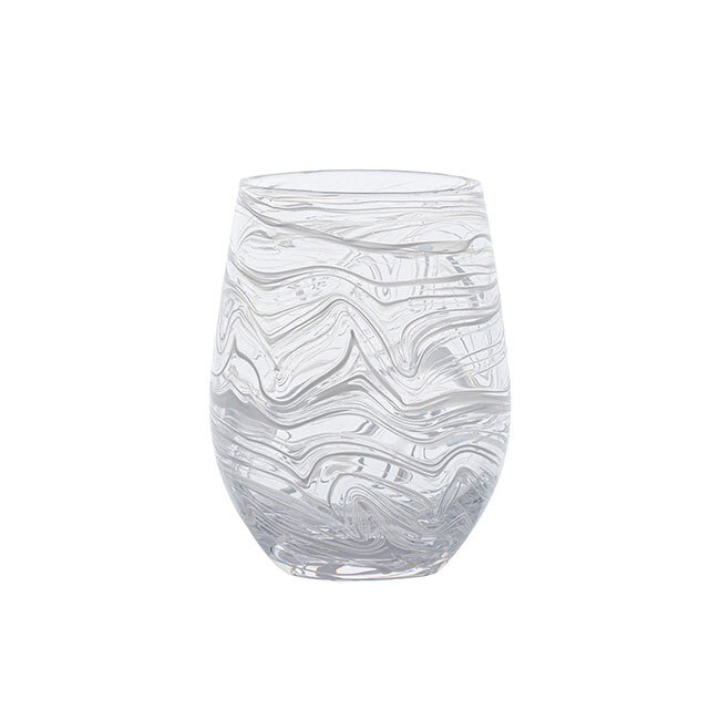 Product Juliska Puro Marbled Stemless Wine Glass | White