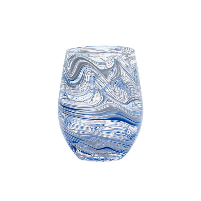Product Juliska Puro Marbled Stemless Wine Glass | Blue