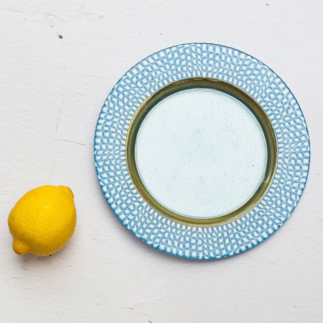 Vietri Pelli Glass Salad Plate | Blue