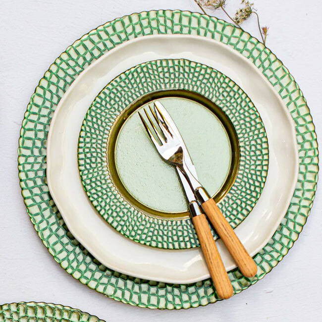 Vietri Pelli Glass Salad Plate | Green