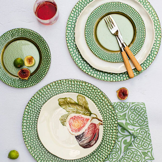 Vietri Pelli Glass Salad Plate | Green