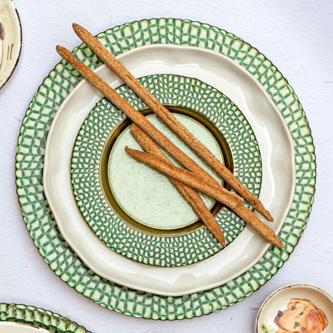 Vietri Pelli Glass Salad Plate | Green