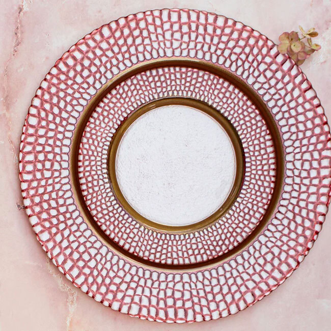 Vietri Pelli Glass Salad Plate | Pink