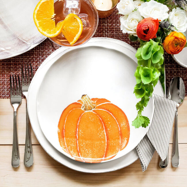 Vietri Pumpkins Salad Plate - Orange Small Pumpkin