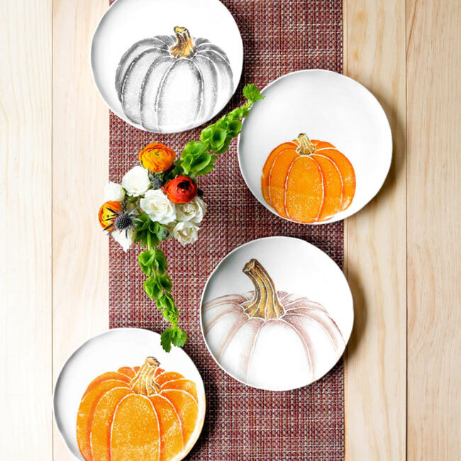 Vietri Pumpkins Salad Plate - White Medium Pumpkin