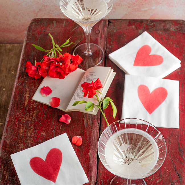 Vietri Papersoft Napkins Hearts Cocktail Napkins