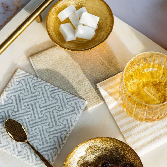 Vietri Papersoft Napkins Easy Cocktail Napkins | Taupe