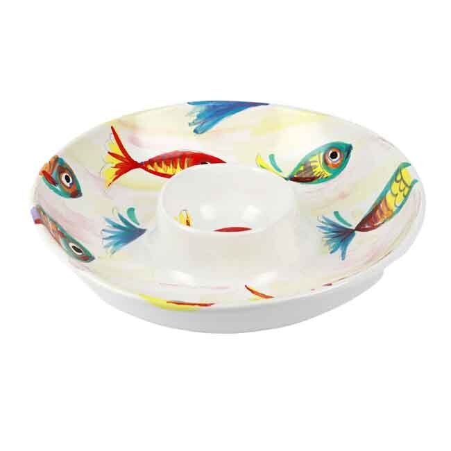 Product Vietri Pesci Colorati Chip and Dip (Bowl/Platter)