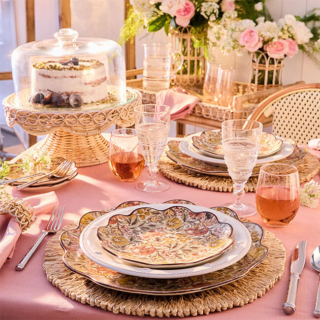 Juliska Provence Stemless Wine Glass | Blush in place setting