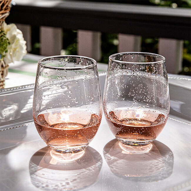 Juliska Provence Stemless Wine Glass | Clear - pair