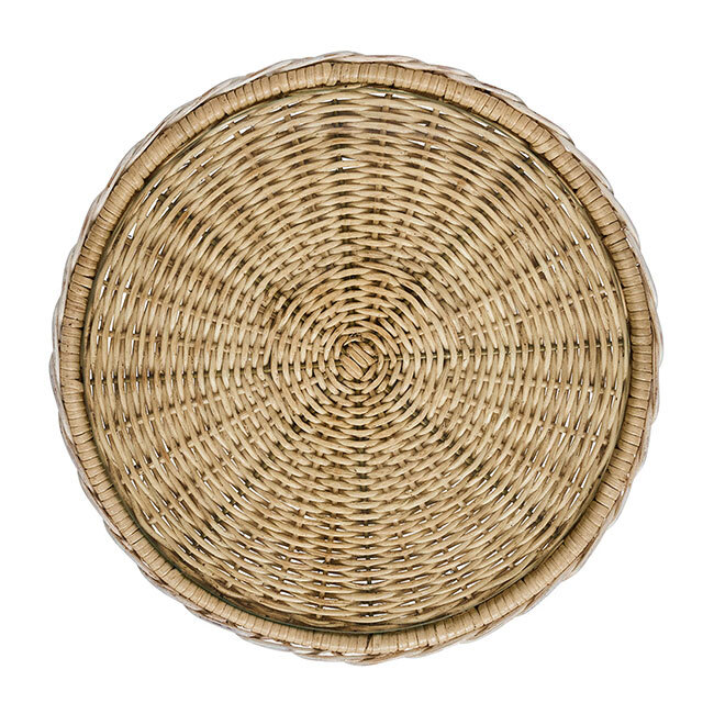 Juliska Provence Rattan Cake Stand | Whitewash - top w/o glass