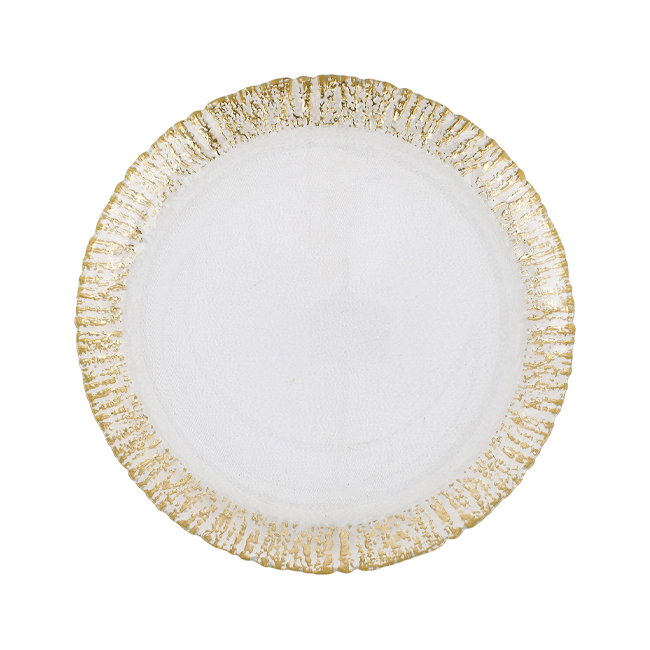 Vietri Rufolo Glass Gold Dinner Plate