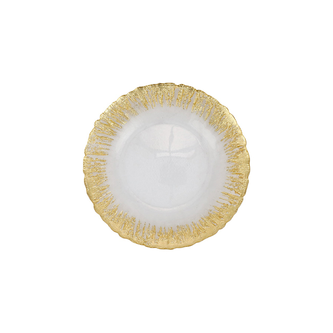 Product Vietri Rufolo Glass Gold Brushstroke Canapé Plate