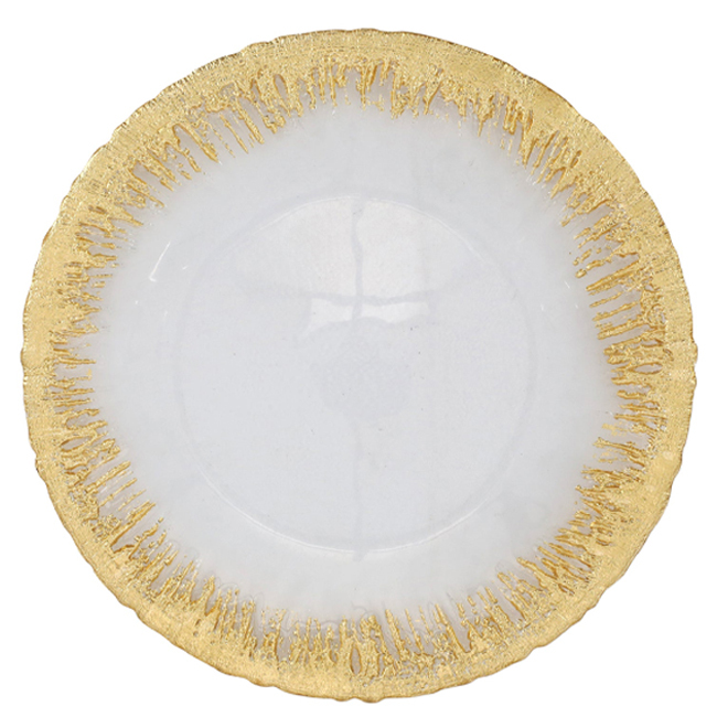 Product Vietri Rufolo Glass Gold Brushstroke Service Plate/Charger