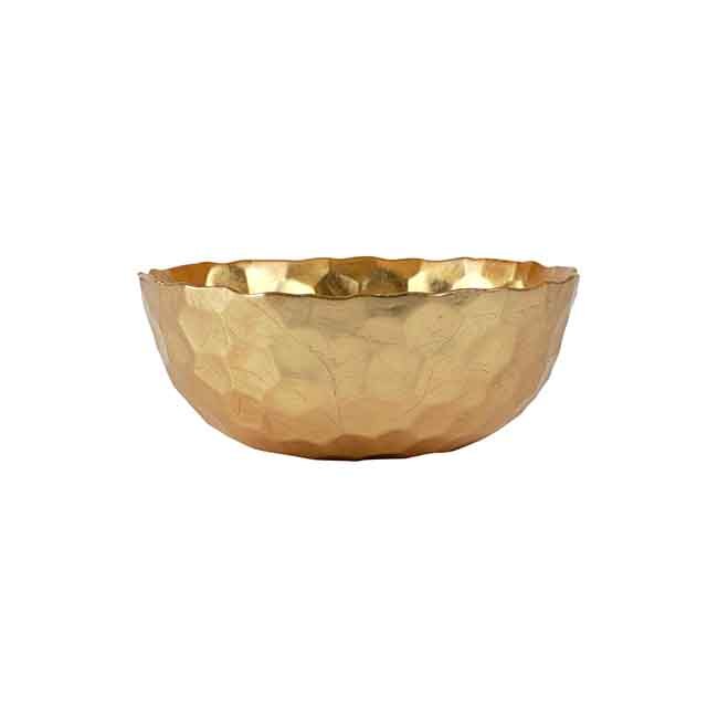 Vietri Rufolo Glass Gold Honeycomb Small Bowl - Side