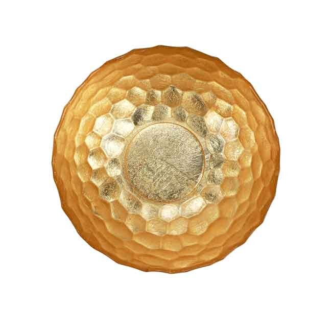 Vietri Rufolo Glass Gold Honeycomb Medium Bowl - Top