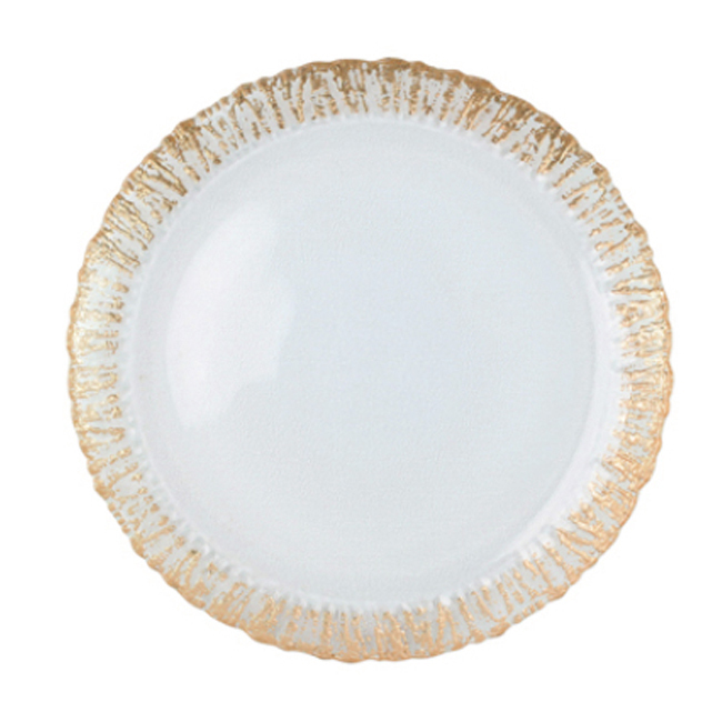 Product Vietri Rufolo Glass Gold Round Serving Platter
