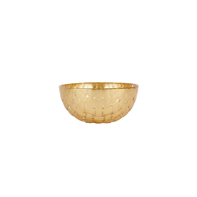 Product Vietri Rufolo Glass Gold Basketweave Dipping Bowl