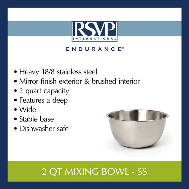 RSVP International Endurance® 2 Qt Mixing Bowl | Stainless Steel