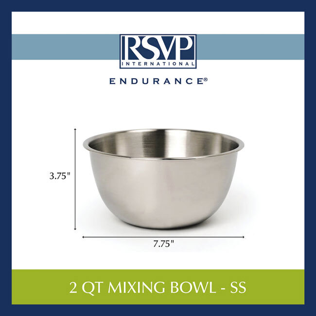 RSVP International Endurance® 2 Qt Mixing Bowl | Stainless Steel