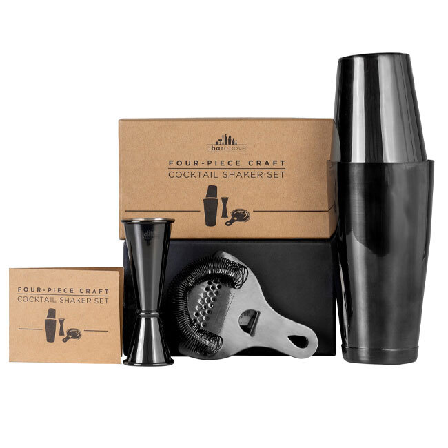 Product A Bar Above Black Cocktail Shaker Set (4-Piece)