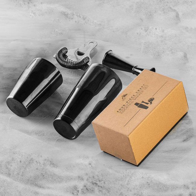A Bar Above Black Cocktail Shaker Set (4-Piece)