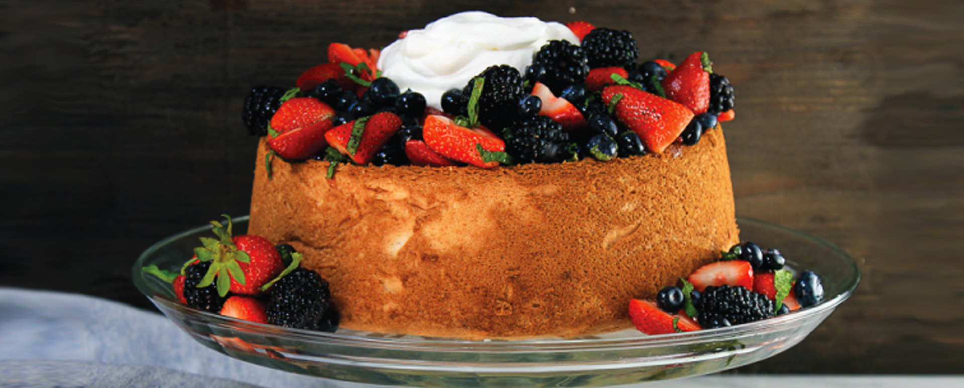 Angel Food Cake with Fresh Cream and Berries