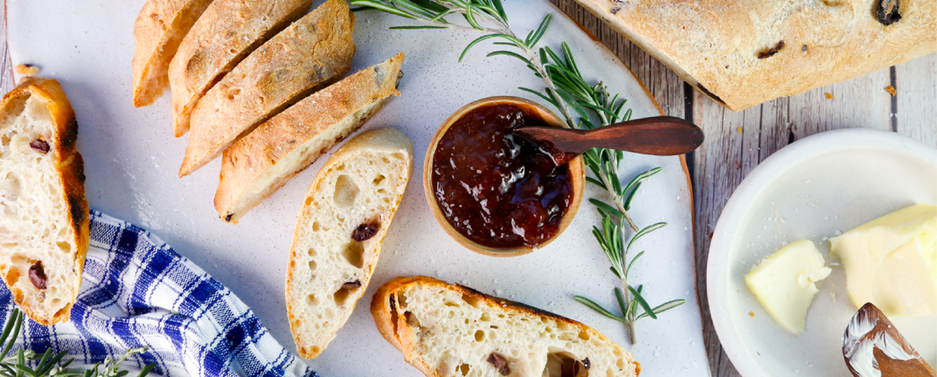 Kalamata Olive and Rosemary Baguettes