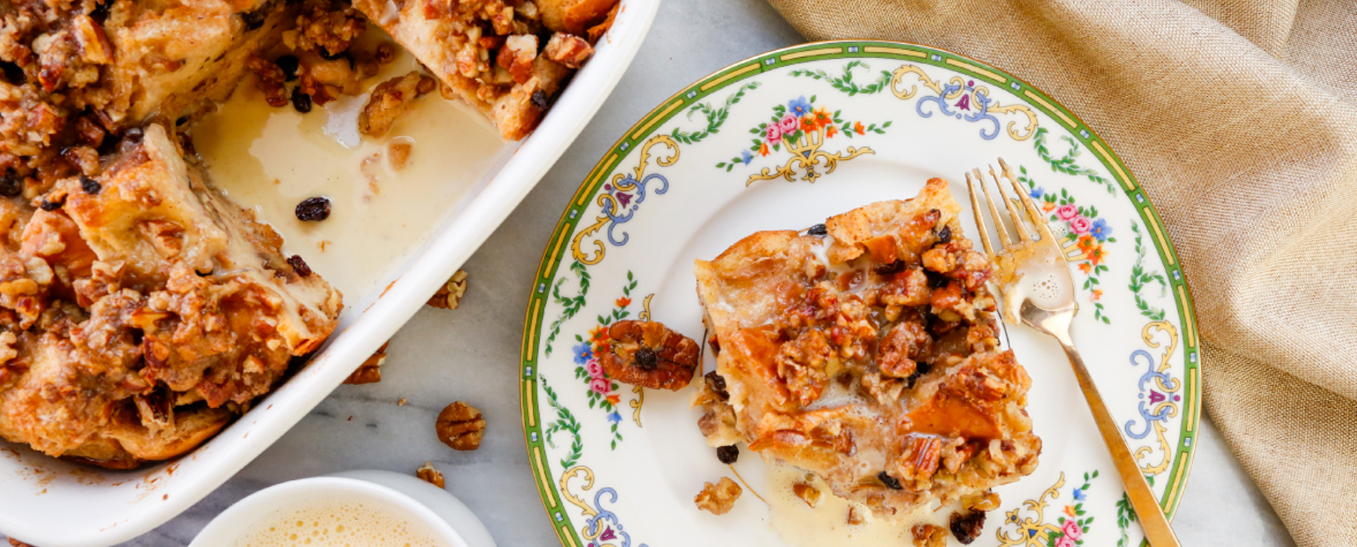 Challah Bread Pudding with Vanilla Cream Sauce