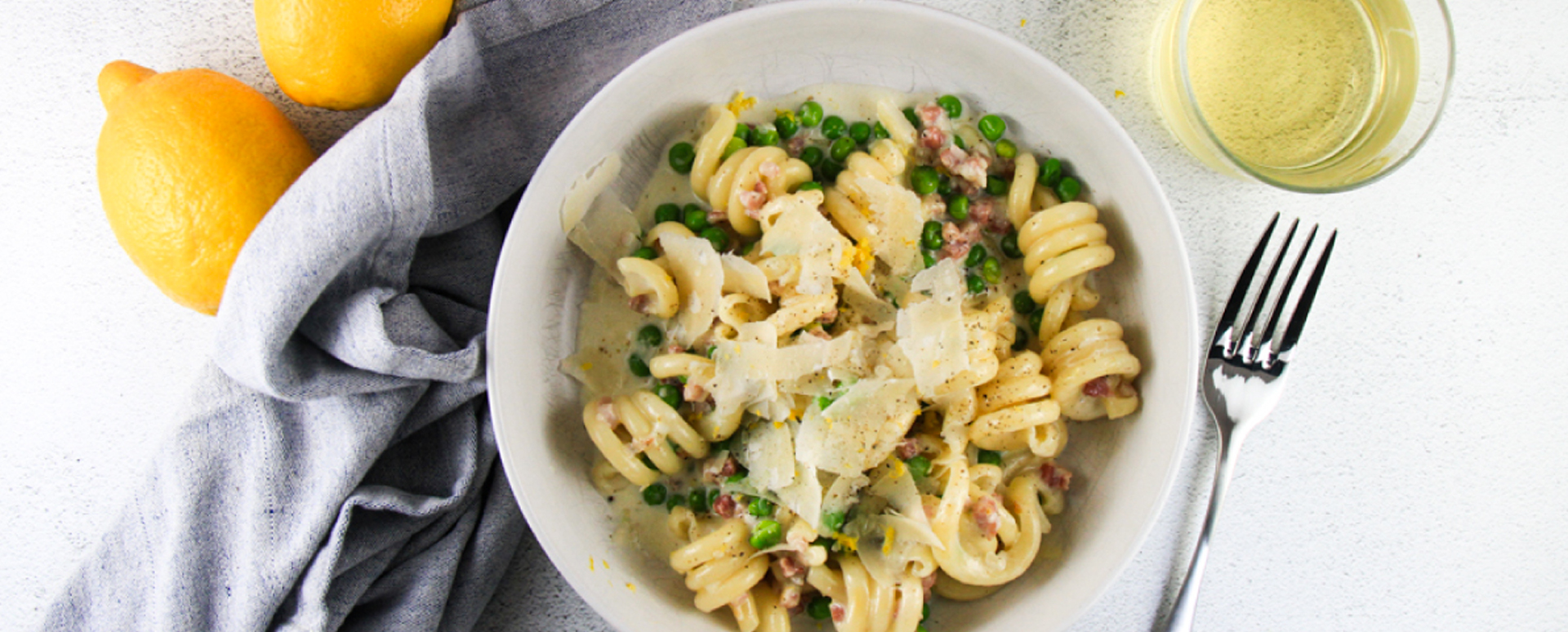 Creamy Pasta with Peas and Pancetta