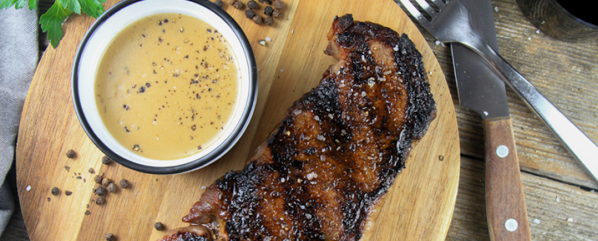 New York Strip Steak with Bourbon Cream Sauce