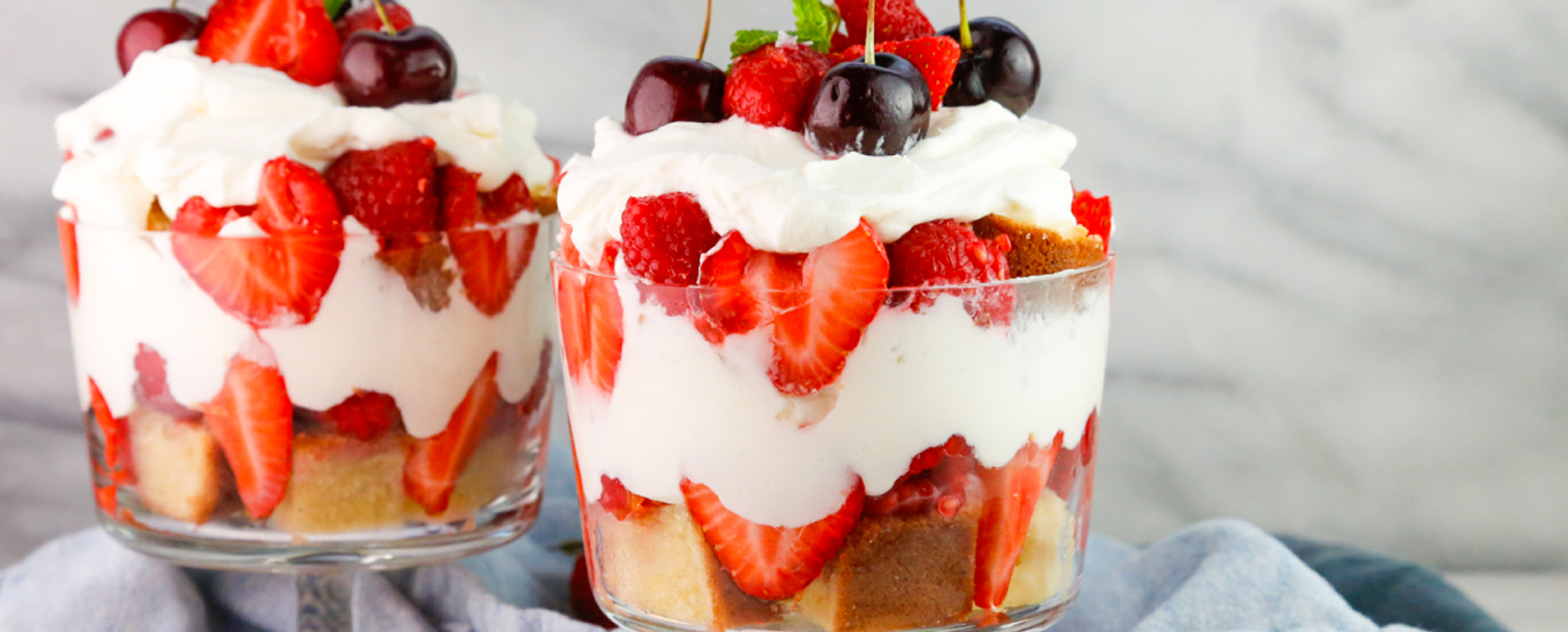 Red and White Berry Trifle with Salted Mascarpone Whipped Cream