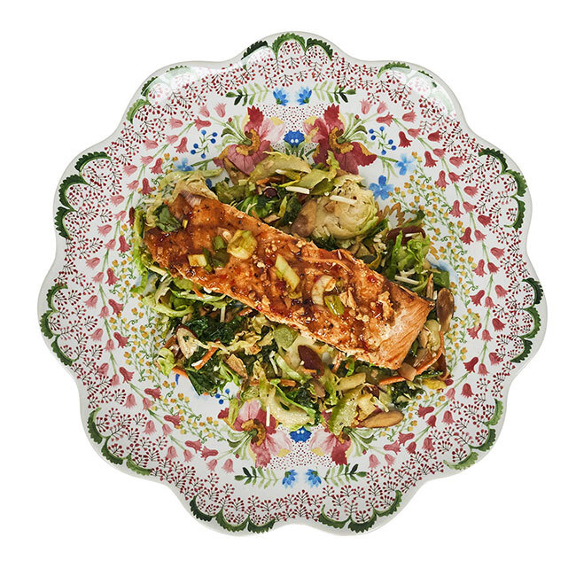Juliska Sofia Dinner Plate | Multi with food