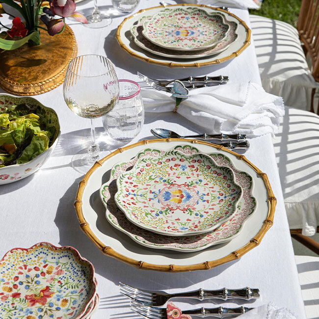 Juliska Sofia Dessert/Salad Plate | Multi in table setting