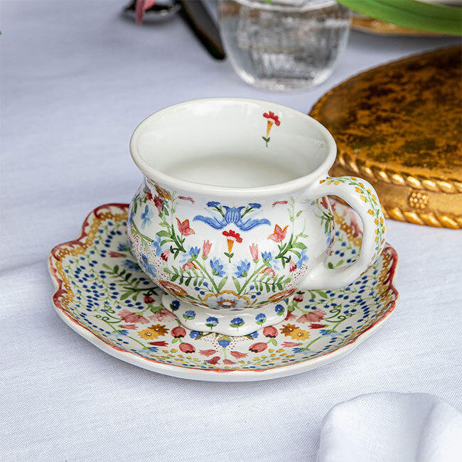 Juliska Sofia Mug | Multi with Cocktail Plate