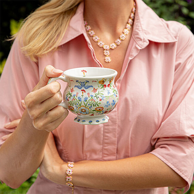 Juliska Sofia Mug | Multi being held by woman