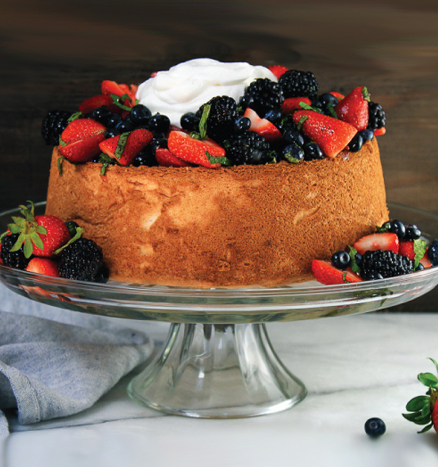 Angel Food Cake with Fresh Cream and Berries