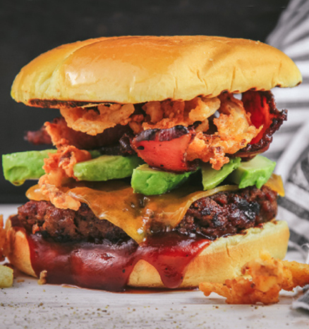 BBQ Burgers with Crispy Onions