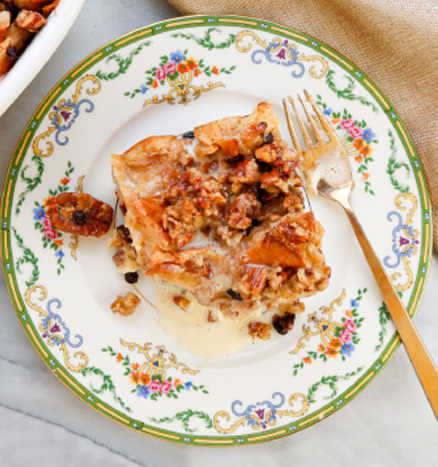 Challah Bread Pudding with Vanilla Cream Sauce