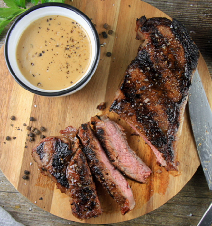 New York Strip Steak with Bourbon Cream Sauce