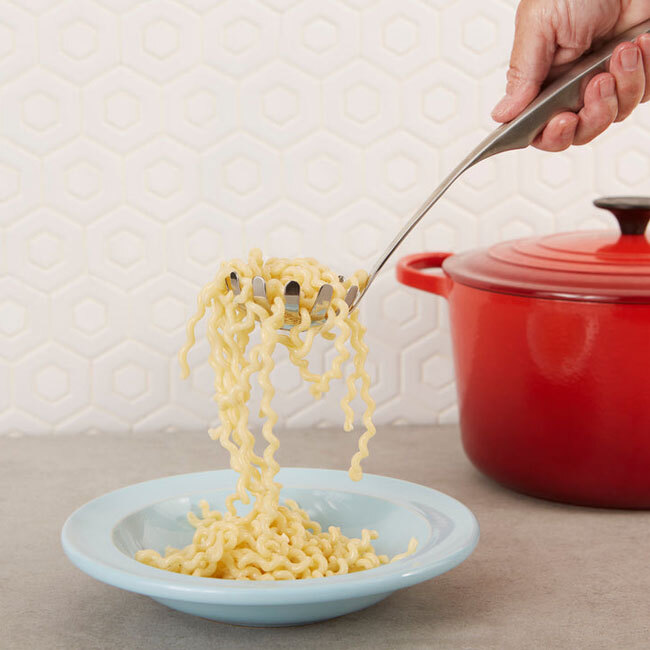 RSVP International Endurance® Stainless Steel Pasta Server in use