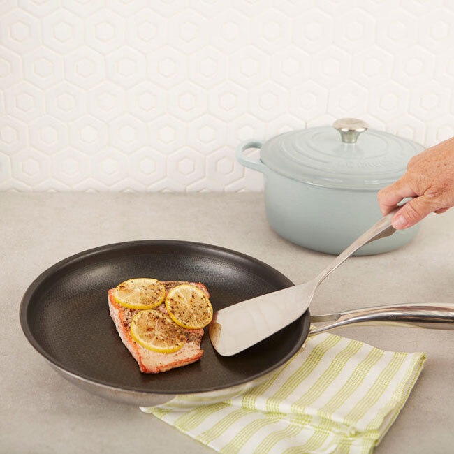 RSVP International Endurance® Stainless Steel Turner in use