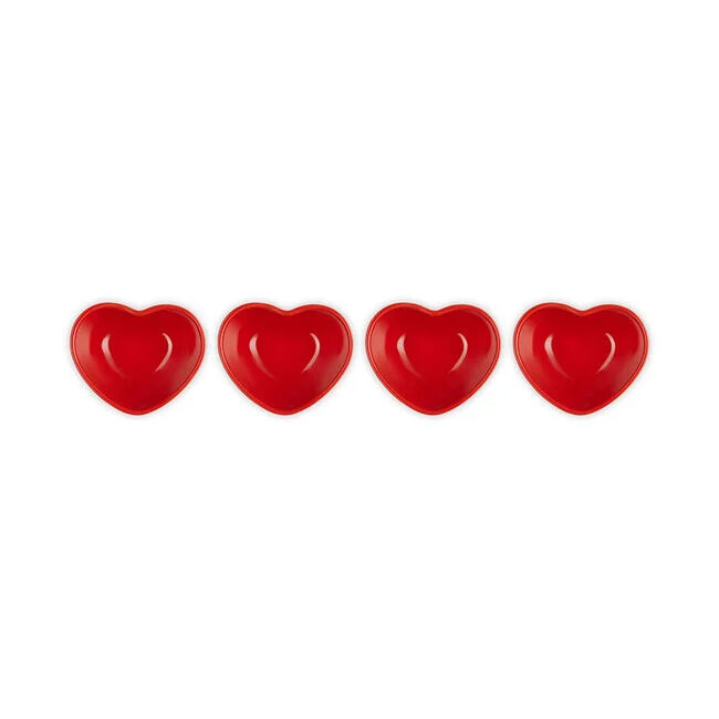 Le Creuset Mini Heart Pinch Bowl - Cerise | Set of 4