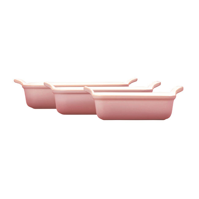 Le Creuset Heritage 3-Piece Rectangular Baking Dish Set - Pêche